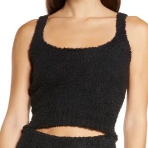 SKIMS Black Fuzzy Cozy Lounge Tank Top Onyx. Size L/XL. New Without Tags.